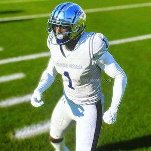 เครื่องแบบฟุตบอลอเมริกันชุดเสื้อเจอร์ซีย์สีขาวสำหรับผู้ชายเสื้อฟุตบอลแบบสั่งตัด2025ดีไซน์ใหม่ - Product Image 3