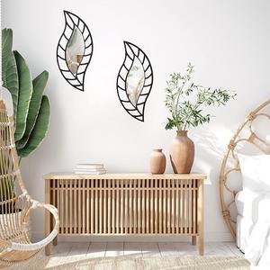Customized Decorative New Irregular Modern Simple Wall Decor Leaf Shape <b>Black</b> <b>Mirror</b> With <b>Metal</b> <b>Frame</b> for Home Decoration - Product Image 5