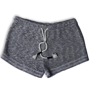 กางเกงขาสั้นสตรีสไตล์สตรีทแวร์ผ้าฝ้ายฟลีซ เอวกลาง ล้างสีแบบสโตนวอช มีเชือกผูก ปลายขอบด้ายเย็บ 60% ผ้าฝ้าย 40% ผ้าโพลีเอสเตอร์ 220 GSM สินค้าขายดี - Product Image 4