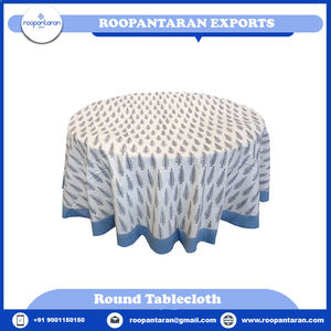 Direct Manufacturer's Best Quality Handmade Indian Misty Rose Gud Block Printed Cotton Eco-friendly Durable 180cm <b>Tablecloth</b> - Product Image 4