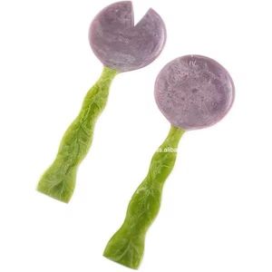 Juego de Servidores de Ensalada de Resina de Lujo, Hecho a Mano, Ecológico, Apto para Lavavajillas, Cucharas Elegantes para Comer, para el Hogar, Cocina, Fiestas, Restaurante - Product Image 3