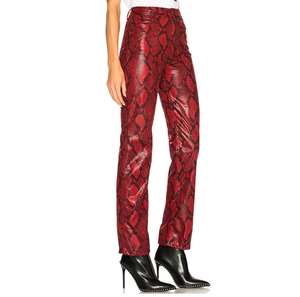 Recién llegado, pantalones informales de piel de serpiente, ropa de calle transpirable de alta calidad con patrón sólido, Parte delantera plana y logotipo en la cintura - Product Image 6