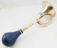 Long Brass Vintage Bulb Honky Horn with Black Rubber Plunger Clown Squeeze
