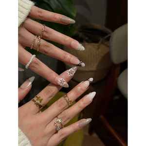 Blush Crystal Bloom Press-On Nail Art - Product Image 5