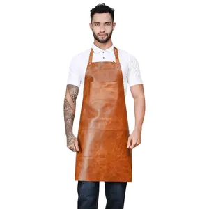Top quality custom waterproof factory leather strap aprons washable leather Adjustable Leather Straps durable Restaurant For men