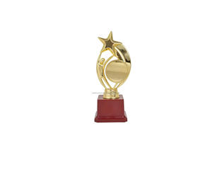 Pequeño trofeo de Resina de oro para reconocimiento corporativo Diseño de estrella única para premios de participación o logros - Product Image 2