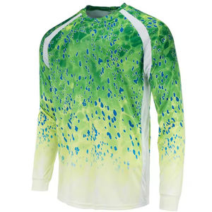 Camisa de Pesca de Manga Larga para Hombre, Sublimada, Protección, Secado Rápido, Transpirable, 100% Poliéster, Diseño de Color Sólido - Product Image 1