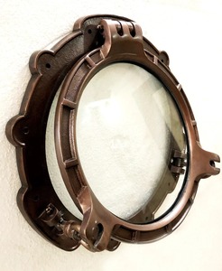 Canal de acabado marrón antiguo para ventana de barco, marco de pared redondo, ojo de buey decorativo para el hogar - Product Image 6