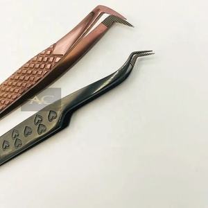 Pinzas de aislamiento de 90 grados con punta de fibra de oro rosa negro de Plasma, venta al por mayor, pinzas de extensión de pestañas de acero inoxidable sostenibles - Product Image 6