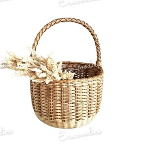 New Hot Sale Woven Holiday <b>Basket</b> Bamboo Gift <b>Basket</b> Flowers and Christmas Gift <b>Basket</b> <b>With</b> <b>Handle</b> Flower Decorative <b>Basket</b> - Product Image 4