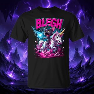 T-shirt promozionale Heavy Metal Cat Riding Unicorn Blegh - Product Image 3