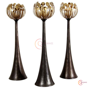 เชิงเทียนโลหะตกแต่งขนาดใหญ่สีดำสีทองแบบทันสมัยสำหรับล็อบบี้โรงแรมการตกแต่งตามเทศกาล - Product Image 1