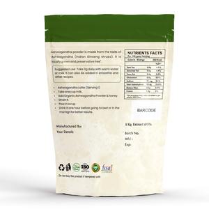 100% polvo de Ashwagandha orgánico, suplemento diario certificado GMP para aliviar el estrés, mejora energética, extracto de planta de vacío salvaje - Product Image 5