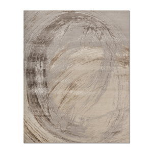 Tapis Kavi Ivory Free Verse noué à la main en laine et soie de bambou, motif abstrait pour la décoration de la maison et du salon Esk-360 - Product Image 1