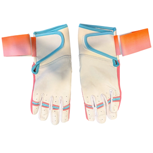 Gants de frappe de baseball pour hommes et femmes Softball en cuir véritable, manchette longue confortable, vêtements de sport, gants de baseball - Product Image 1