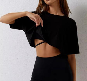 Wholesale Rate High Quality 100% Cotton Short Sleeve Crop Top For Women With Modern Simple Style - Product Image 2