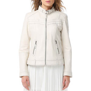 Personalizado Otoño Invierno motocicleta Zip Up chaqueta de cuero a prueba de viento mujeres PU cuero de talla grande señoras abrigo de cuero - Product Image 3