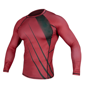 Alta calidad logotipo personalizado Rash Guard para adultos manga larga Jiu Jitsu compresión deporte estilo venta al por mayor MMA tela sublimada - Product Image 1