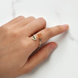 Anillo de piedras preciosas de fluorita en bruto de loto-Anillo de piedras preciosas al por mayor-Anillo de plata vermeil de oro 925 - Product Image 4