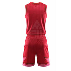 Ensembles d'uniformes de basketball pour hommes adultes, personnalisés, 100 % polyester, respirants, légers, antibactériens, sans manches, de haute qualité - Product Image 3