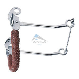 Weaver Leather Hackamore Bit con Noseband de cuero trenzado, tachuela de caballo cromada de 9 pulgadas, la mejor calidad, precio al por mayor - Product Image 3