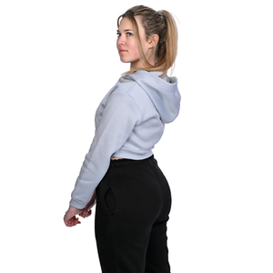 Crop tops à capuche en coton de haute qualité personnalisés pour femmes, crop top uni, crop tops à capuche personnalisés pour femmes - Product Image 6