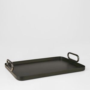 Rectangular Black Platter With Metal Handles Titan Lighting Gold <b>Twig</b> Handle Different Metal Handicraft <b>Decorative</b> Tray - Product Image 4