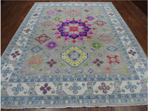 Tapis noeud fait main haute qualité laine Oushak nouveau moderne brodé motif abstrait doublure de travail pour salon chambres à coucher - Product Image 2