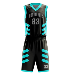 Ensemble de vêtements de basketball personnalisés de haute qualité, respirant, imprimé par transfert thermique, maillot et short 100 % polyester, vêtements de sport personnalisés - Product Image 1