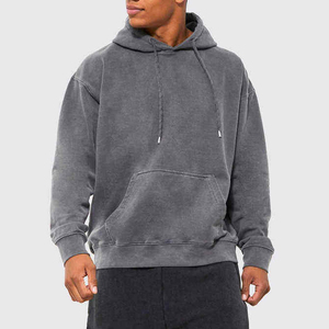 Latest Wholesale Custom Logo <b>Men</b> Regular Size Fitted Blank Hoodies Unisex Oversize Cotton Long Sleeves Plain <b>Pullover</b> - Product Image 3