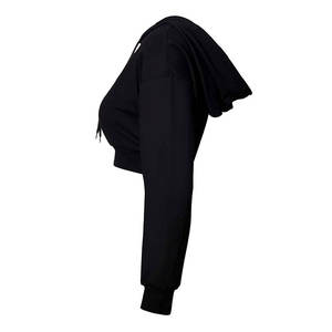 Jersey de algodón con logotipo personalizado para mujer, Top corto con capucha, ropa de calle, estilo informal, Sudadera con capucha para mujer - Product Image 2