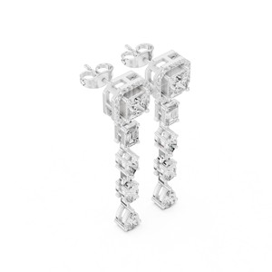 Pendientes colgantes de moissanita con corte princesa de 2.81 TCW, plata de ley 925, joyería fina para novias, pendientes colgantes para mujer, venta al por mayor - Product Image 3