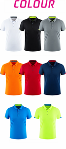 Polos para hombre, camiseta POLO informal de secado rápido, camiseta transpirable de manga corta con cuello estampado personalizado, traje de trabajo bordado - Product Image 6