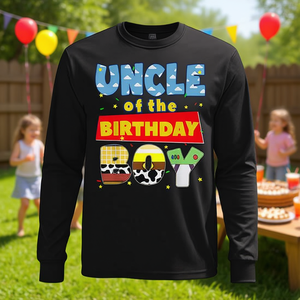 Camiseta de manga larga con tema de vaquero para el tío del cumpleañero, ropa para fiesta familiar - Product Image 3