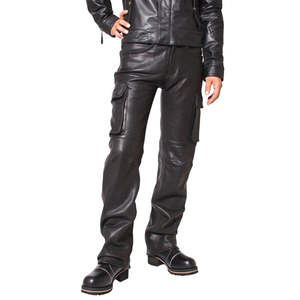 Pantalones de cuero de lujo para hombre, ropa de calle cómoda ajustada a la moda Rock de motocicleta de alta calidad, transpirable - Product Image 5