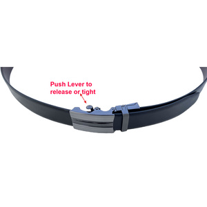 En iyi fiyat otomatik kilit toka ile geri dönüşümlü hakiki deri kemer basit ve şık siyah/kahverengi iş veya hediye setleri için - Product Image 5