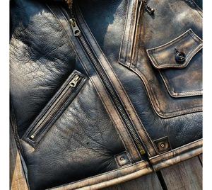 Chaqueta de Invierno para Hombre, Elegante, Resistente, de Cuero, Piel de Oveja, Sherpa, Forro de Borrego, Alta Calidad, Informal, Abrigada - Product Image 4