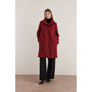 Robe asymétrique tissée bordeaux - Product Image 5