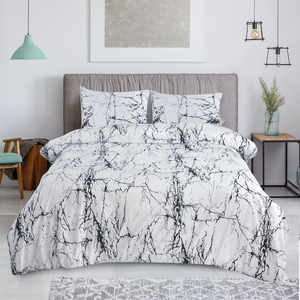 Bán buôn đá cẩm thạch hiện đại in 4 cái Duvet cover <span class=keywords><strong>Set</strong></span> 100% sợi nhỏ 300tc thân thiện với môi mềm bền thoải mái tùy chỉnh - Product Image 1