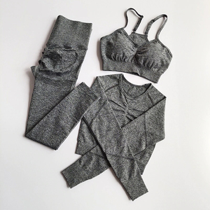 Conjunto Deportivo de 2 Piezas para Mujer, Ropa Deportiva Sexy sin Costuras, Brasier Elástico, Pantalones Cortos Deportivos de Cintura Alta, Transpirables - Product Image 2