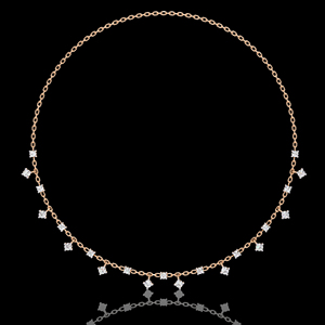 Colliers personnalisés à chaîne à maillons en or fin avec diamant naturel 10 carats 14 carats 18 carats style romantique pour cadeaux - Product Image 1