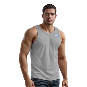 Wholesale 2025 <b>Men</b> Tank Top 100% Cotton Breathable Eco-Friendly Anti-Shrink Moisture Wicking Fitness Vest OEM ODM Customized - Product Image 4