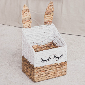 Cute cow shaped container <b>basket</b> for kids <b>toy</b> organizer low cost natural water hyacinth <b>baskets</b> - Product Image 2