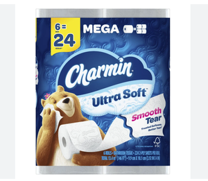 Papel higiénico ultra suave de Charmins de buena calidad, 12 mega rollos, 224 hojas por rollo, en stock, Comprar ahora - Product Image 1