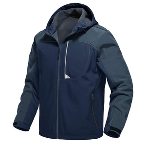 Custom Logo Men's Winter Softshell Jacket Windproof Waterproof Soft Shell <b>Coat</b> for Camp Hiking Zipper Closure Reversible Feature - Product Image 2