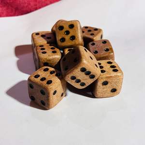 Handcrafted wooden dice set <b>perfect</b> for tabletop <b>games</b> roleplaying nights teaching probability skills for family friends parties - Product Image 3
