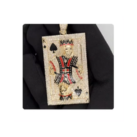 Pendentif de luxe style rappeur King Diamond avec diamants naturels authentiques et or massif 14 carats, bijoux personnalisés