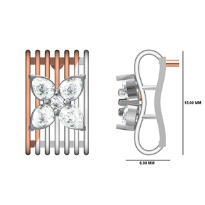 Boucles d'oreilles élégantes en or 10K 14K 18K avec diamants de laboratoire polis, options de bijoux élégants et brillants - Product Image 2