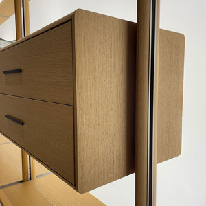 <span class=keywords><strong>Étagère</strong></span> flottante sur pied de luxe minimaliste moderne sur mesure, présentoir de livres, unité d'étagérage décorative pour bureau masculin - Product Image 4