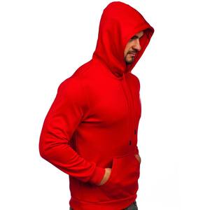 100% Cotton Adult <b>Men</b> Solid Full Pullovers Hoodies for Man Classic Cotton Unisex Sweatshirt <b>Red</b> - Product Image 4